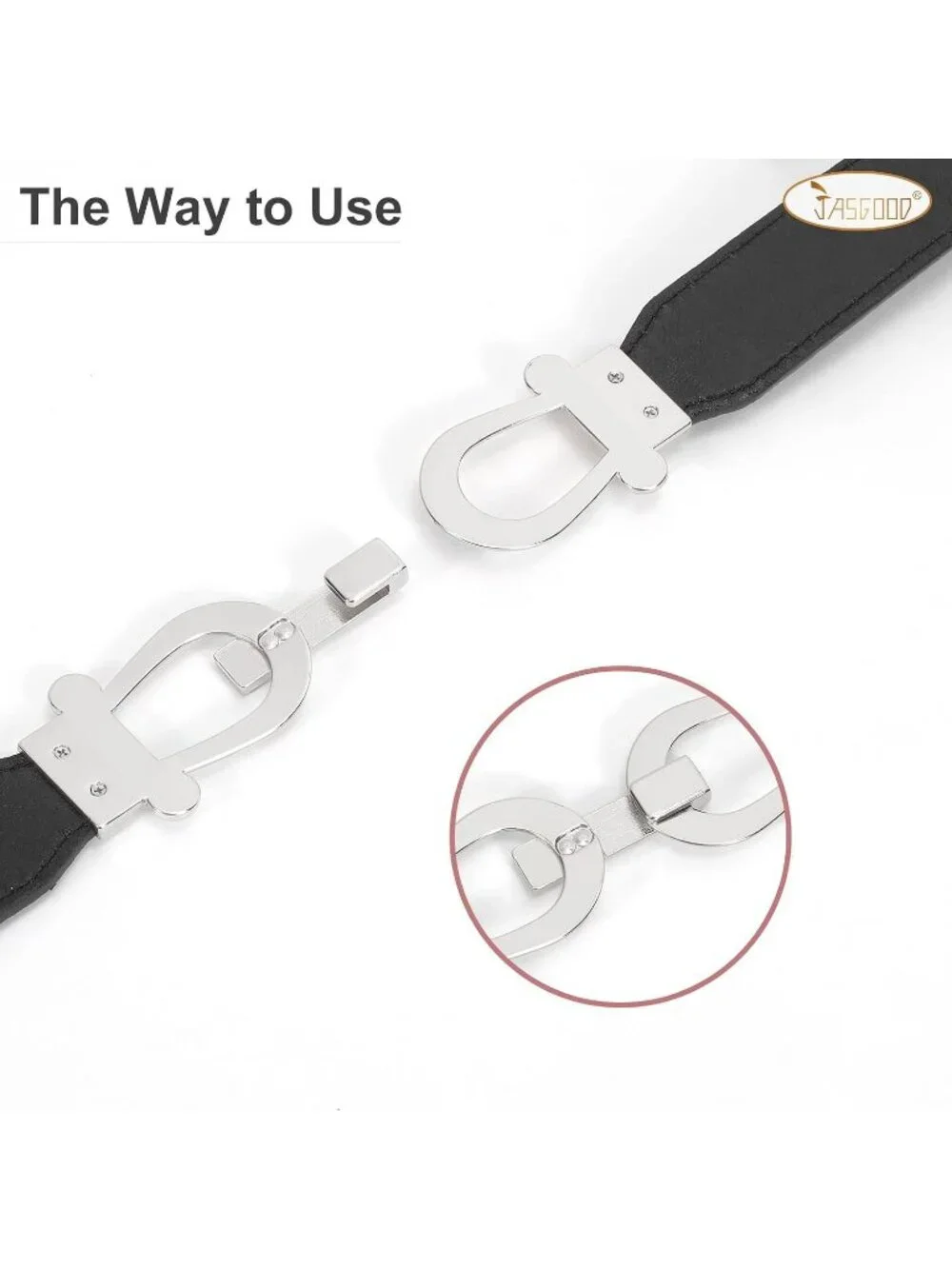 Women's Black Brown Retro Stretch Adjustable Belt 2-Pcs With Silver Buckle